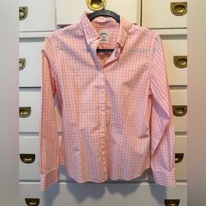Brooks Brothers Tangerine and Pink Checkered Shirt